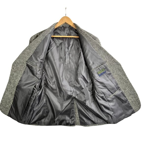 Deansgate Blazer Mens 42 Regular Gray Lambs Wool Sport Coat Jacket Tweed Lined - Picture 3 of 16